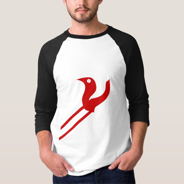 Abstract Bird Letter Fusion Graphic T-Shirt (Front)