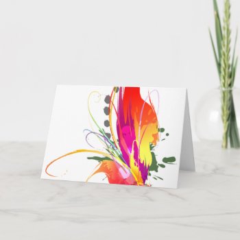 Abstract Bird Of Paradise Paint Splatters Card by UTeezSF at Zazzle