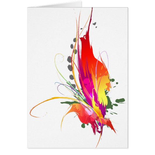 Abstract Bird of Paradise Paint Splatters Cards (Front)