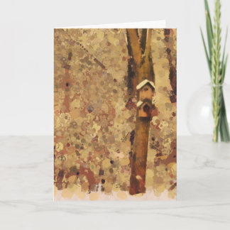 Abstract Birdhouse Artwork Greeting Card