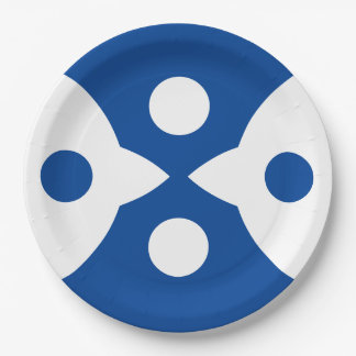 Abstract Birds Bold Simple Design Deep Blue Paper Plates