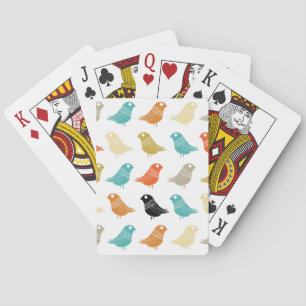 Abstract Birds Mid Century Modern Colorful Poker Cards