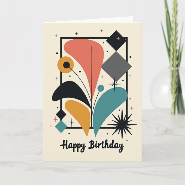 Abstract Birthday Burst Card (Front)