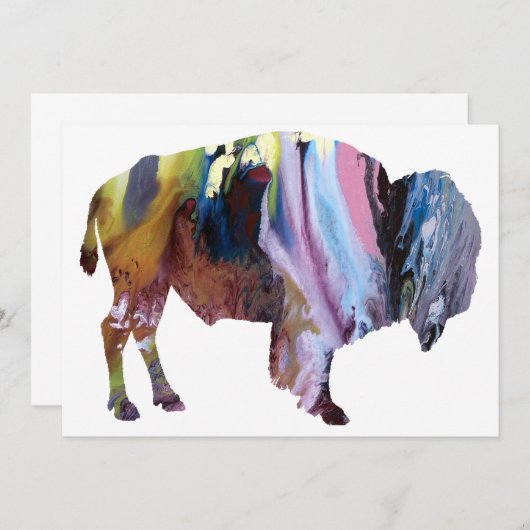 Abstract Bison Silhouette (Front/Back)