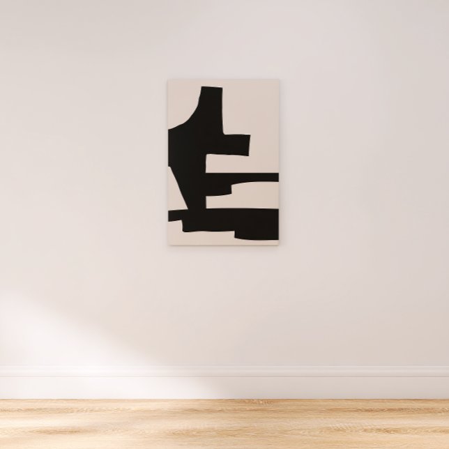Abstract Black and Beige Bold Shapes Canvas Print (Creator Uploaded)