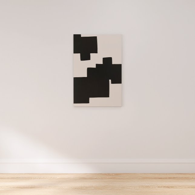 Abstract Black and Beige Geometric Canvas Print (Creator Uploaded)