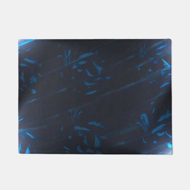 Abstract Black and Blue Doormats (Front)