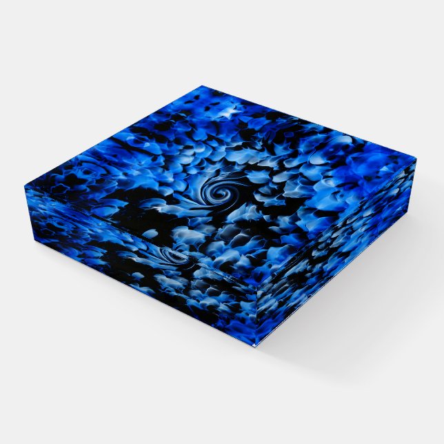 Abstract Black and Blue Paperweight (Angled)