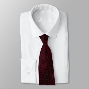 Abstract Black and Bordeaux Neck Tie Choose Color