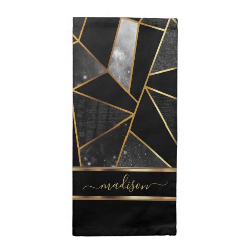 Abstract Black and Gold Cloth Napkin