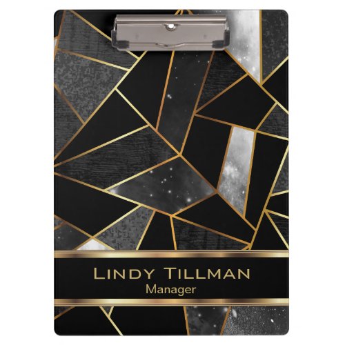 Abstract Black and Gold Design  Clipboard