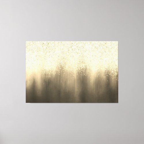 Abstract Black And Gold Ombre Glitter Painting Canvas Print