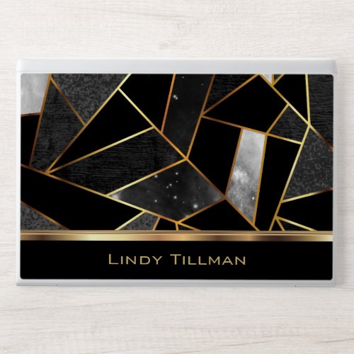 Abstract Black and Gold Pattern Design HP Laptop Skin