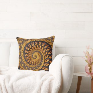 Abstract Black and Gold Spiral Fractal