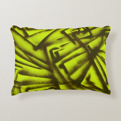 Abstract Black and Green  Accent Pillow