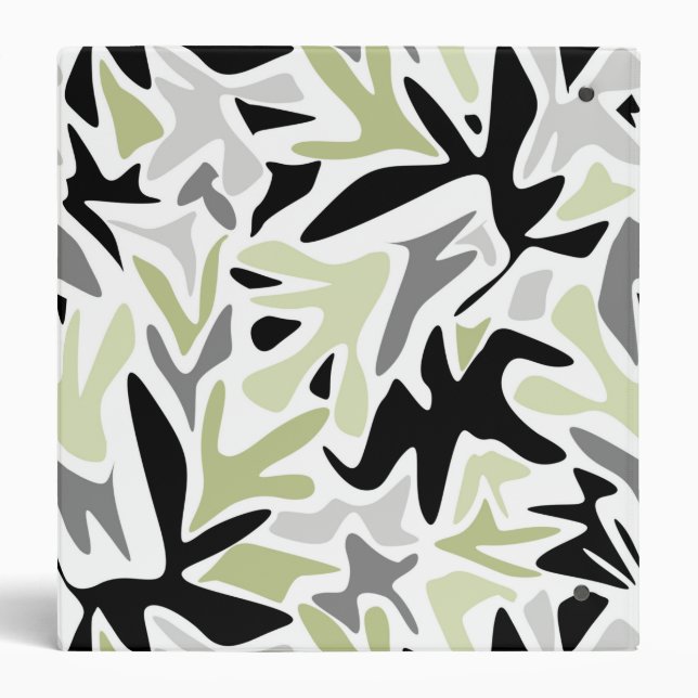 Abstract, Black and Green, Youth, Modern, Creative 3 Ring Binder (Back)