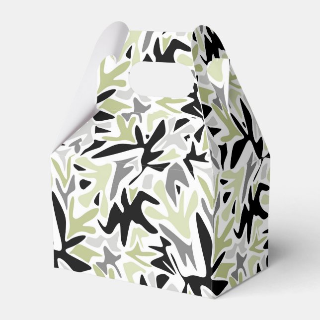 Abstract, Black and Green, Youth, Modern, Creative Favor Boxes (Front Side)