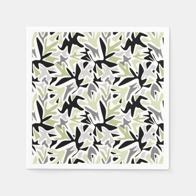 Abstract, Black and Green, Youth, Modern, Creative Napkins (Front)