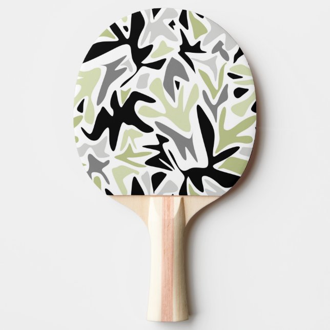 Abstract, Black and Green, Youth, Modern, Creative Ping Pong Paddle (Front)