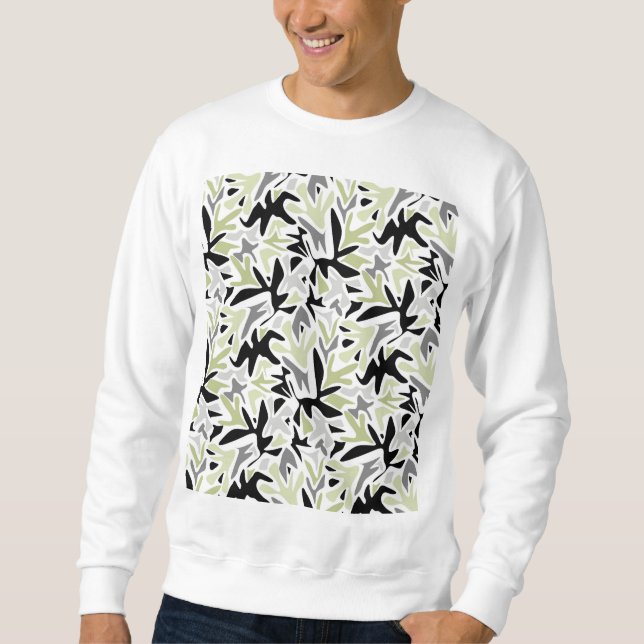 Abstract, Black and Green, Youth, Modern, Creative Sweatshirt (Front)