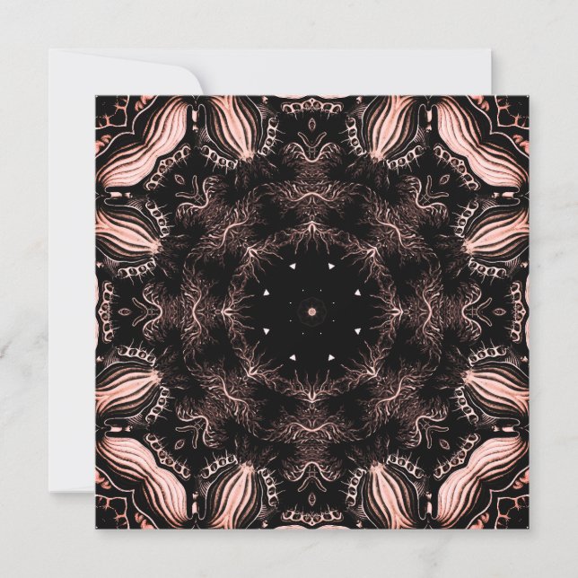 Abstract Black and Pink Designer Square Note Card (Front)