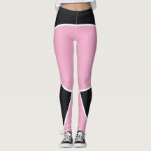 Abstract Black and Pink Geometric Leggings