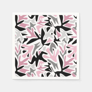 Abstract, Black and Pink, Youth, Modern Throw Pill Napkins