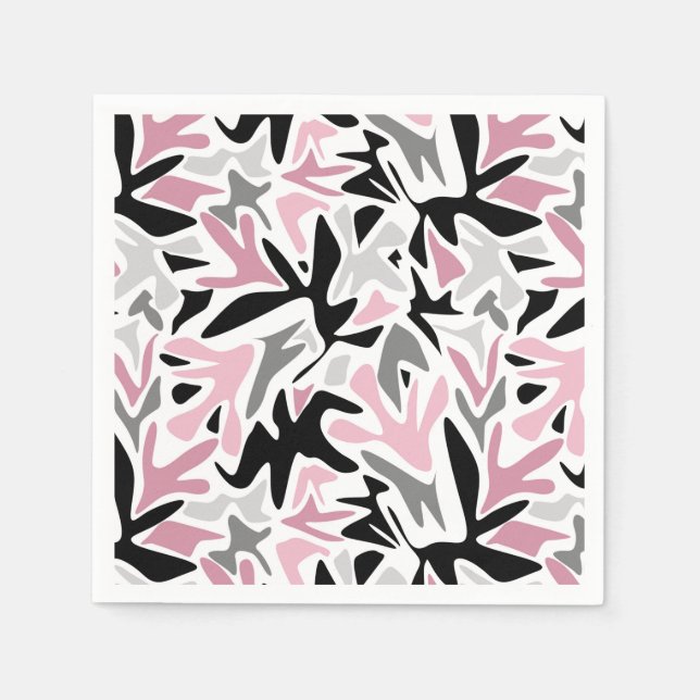 Abstract, Black and Pink, Youth, Modern Throw Pill Napkins (Front)