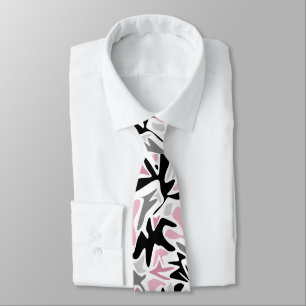 Abstract, Black and Pink, Youth, Modern Throw Pill Neck Tie