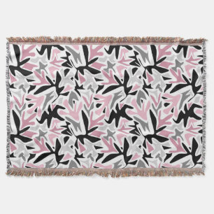 Abstract, Black and Pink, Youth, Modern Throw Pill Throw Blanket