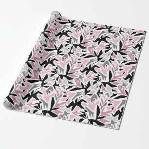 Abstract, Black and Pink, Youth, Modern Throw Pill Wrapping Paper