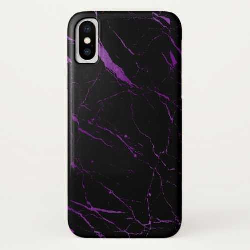 Abstract Black and Purple Marble Designer iPhone X Case