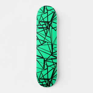 Abstract black and turquoise skateboard