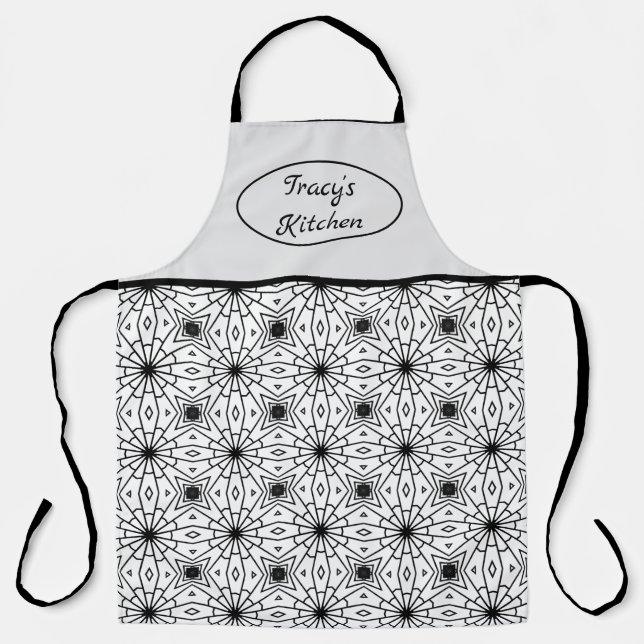 Abstract Black and White Apron (Front)