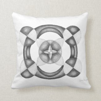 Abstract Black and White Art Mandala Throw Pillow