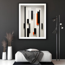 Abstract Black and White Art Print