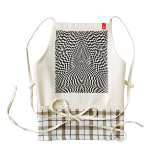 Abstract black and white checkered pattern zazzle HEART apron