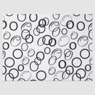 Abstract Black and White Circle Pattern Tissue Paper