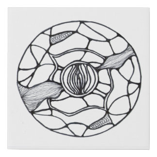 Abstract black-and-white design faux canvas print