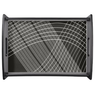 Abstract black and white design serving tray