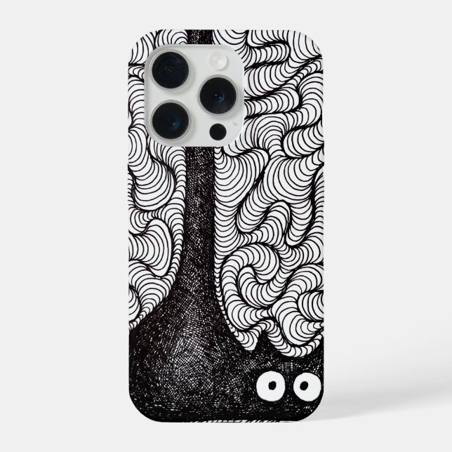 Abstract Black and White Doodle Art iPhone Case (Back)