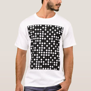 Abstract Black And White Dots Optical Illusion T-Shirt