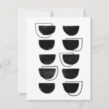 Abstract Black and White Flat Thank You Card
