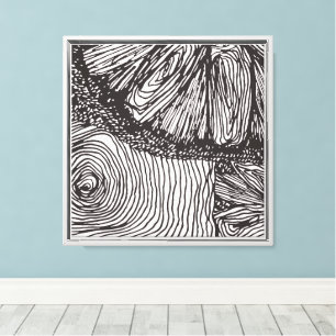 Abstract Black and White Floral Line Art Print