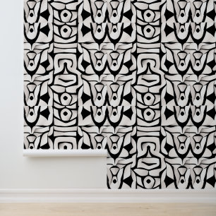 Abstract Black and White Geometric Art Wallpaper