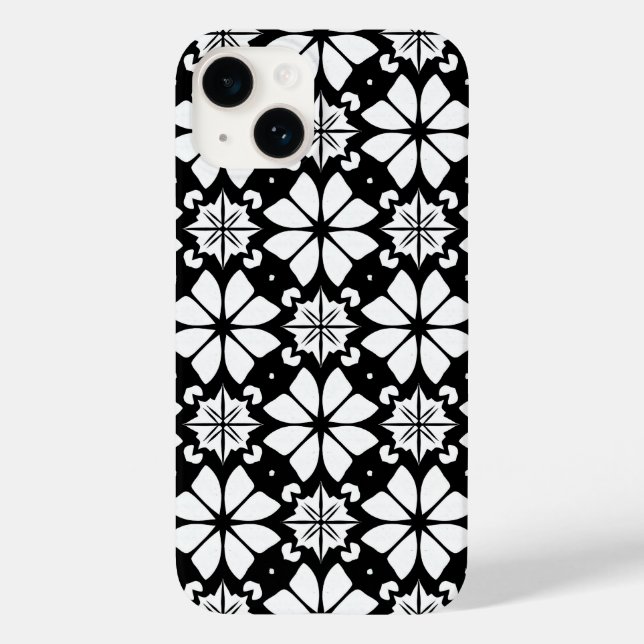 Abstract Black and White Geometric Case-Mate iPhone Case (Back)