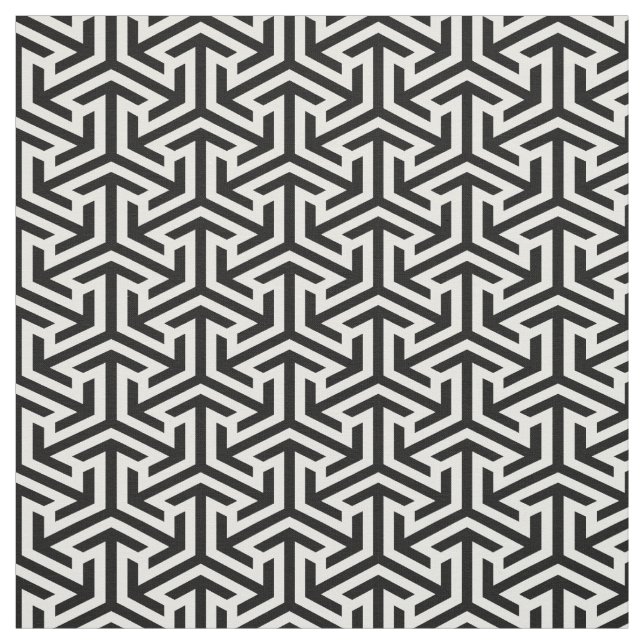 abstract black and white geometrical design fabric (Swatch)
