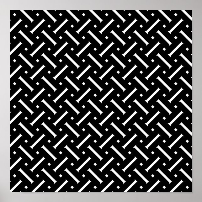 Abstract black and white geometrical pattern poster (Front)