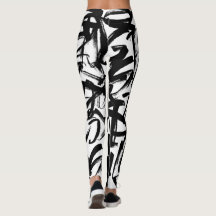Abstract Black and White Leggings