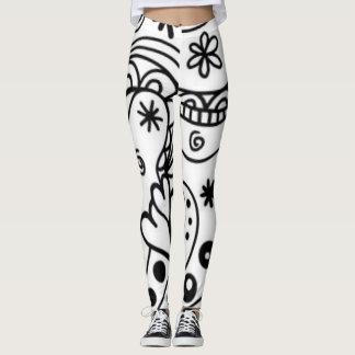 Abstract Black and White Leggings